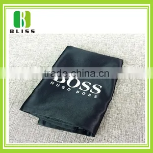 Custom Logo Printed Black Cotton Drawstring Bag thumbnail-4