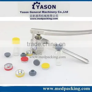 100sets (Flip Off Caps & Rubber Stoppers &Clear Glass Vials) + 1pcs 20mm Vial Crimper,manual Capping Machine thumbnail-1