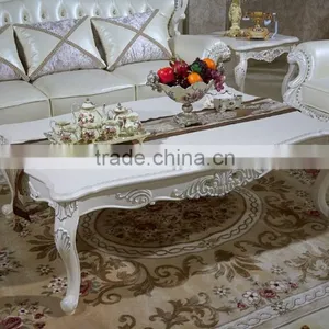 Bisini Italian Solid Wood Coffee Table, Luxury White Centre Tea Table, European Style Coffee Table thumbnail-1