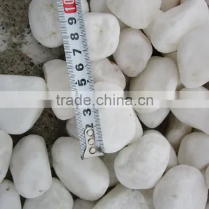Tumbled Snow White Pebble Stone for Landscaping Paving thumbnail-2