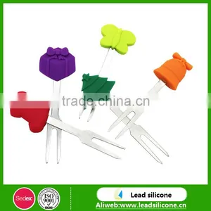 Free Sample, Hot Selling Christmas Silicone Fruit Fork thumbnail-2