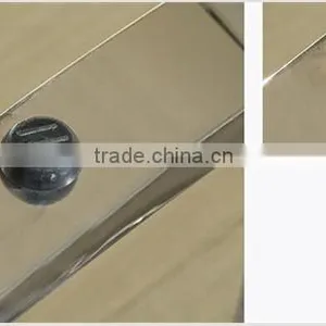 Special Shape Tempered Glass Top Console Table Set With Stainless Steel Base For Home Use thumbnail-5