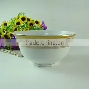 Gold Line Decal Porcelain Rice Bowl Noodle Bowl for Home Use thumbnail-1