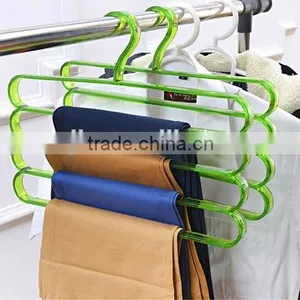 Fashion Colorful 4Layer Plastic Trousers Hanger Towel Hanger Clothes Hanger thumbnail-4