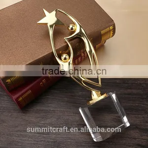 Golden Dancing Star Trophy With Crystal Base Trophy thumbnail-5