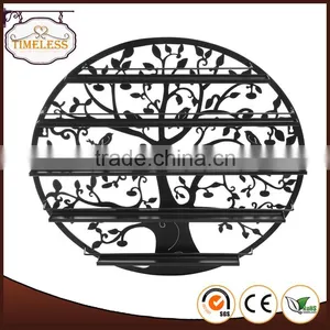 Tree Design Black Round Metal Wall Mounted 5 Tier Nail Polish Rack thumbnail-1