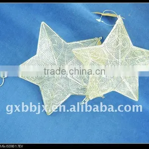 White Wire Christmas Star Shape Decoration Crafts thumbnail-1