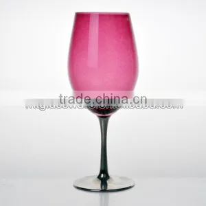 Color Red Wine Glass With Silver Stem and Base thumbnail-5