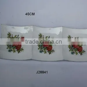 Enamel Painted Three Compartment Bowl With Floral Patterns in Cast Aluminium Available in Other Shapes and Patterns thumbnail-1