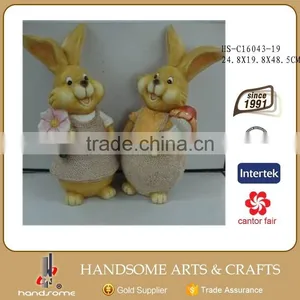 12 Inch Garden Decoration Resin Gift Lively Animal Sculpture Rabbit Statue thumbnail-3