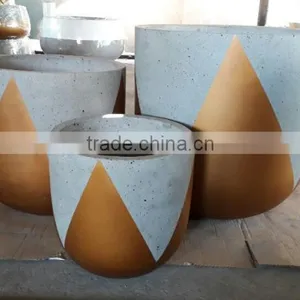 [Ecova Shop] the Painted Concrete Pots-flower Cement Planters thumbnail-1