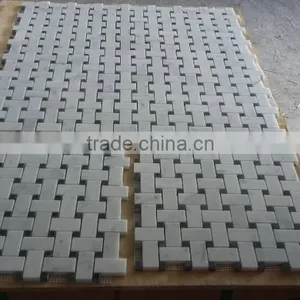 Basketweave Mosaic Tiles Bianco Carrara Mosaic Tile Carrara Marble Mosaic thumbnail-3