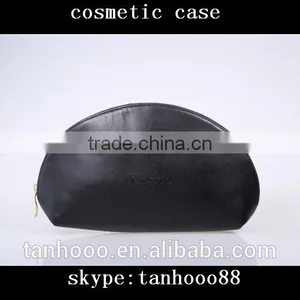 High Quality Black Shell Shape Makeup Case Leather Cosmetic Bag Case thumbnail-1