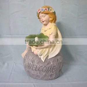 Fiberglass Garden Girl Welcome Statue Ornament thumbnail-4