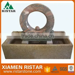 Multicolor Red Granite Stone Rolling Ball Water Fountain thumbnail-2