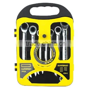 7PCS/set Chrome Vanadium Ratchet Wrench Set, Spanner Set CRV Grear Wrench thumbnail-2