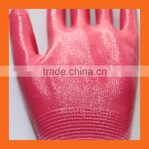 Pink Nitrile Coated Garden Work Chore Gloves,Family Weeding Gloves thumbnail-4