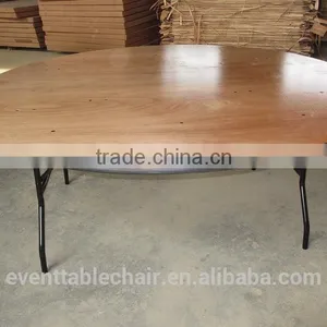 Round Plywood Banquet Folding Table With Alu Table Edge for Party Rental Wedding thumbnail-6