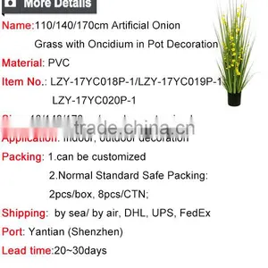 110 / 140 / 170 cm Nature Look Artificial Potted Grass Onion Grass With Oncidium Flower Fake Grass Pots Plant thumbnail-6