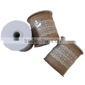 3'' Wide Burlap Craft Ribbon Packed on Spool 5Y thumbnail-2