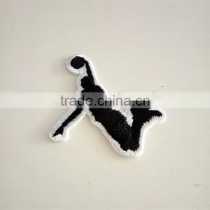 China Custom High Quality Iron on Embroidery Black Patches for Jeans thumbnail-2