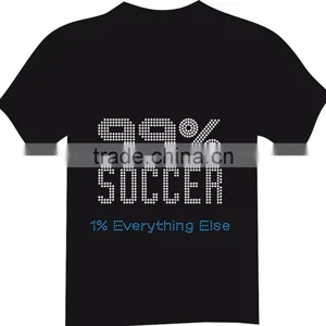 Hot Fix Heat Factory Price Soccer Is My Everything Iron-on Rhinestone Transfer Design for Shirt Appliques thumbnail-1