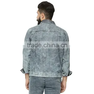 Wholesale Stone Wash Denim Jacket Men Fancy Denim Jackets for Men thumbnail-2
