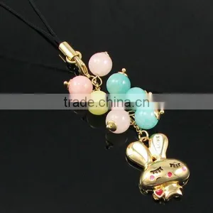 Fashion Rubbit and Candy Bead Mobile Charm, Korea Bead Cell Phone Accessories, Girls Mobile Accessories thumbnail-1