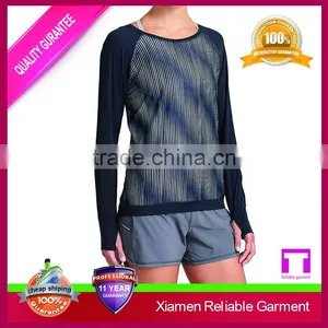 Wholesale Compression Plain Modal Cotton Spandex Women's t Shirt Gym Clothing for Yopa Wear thumbnail-6