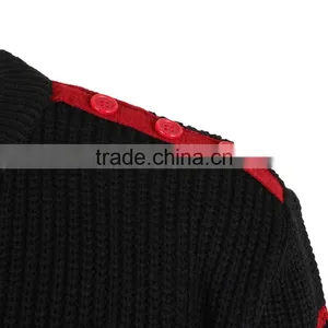 2015 Hot Selling Pullovers Mens Red Black Striped Sweater thumbnail-3