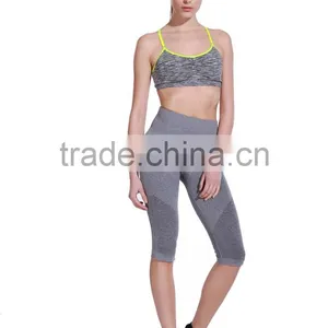 Seamless Women's Fitness Yoga Pants Sport Bra Sets , High Waist Fitness Pant Bra Set thumbnail-1