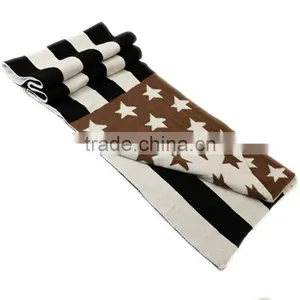 Korean Latest American Flag Creative Stitching Design Warm Knitting Scarf,hijab Scarf Fashion Scarves thumbnail-2