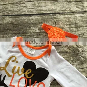 Infant Baby Girls Boutique Clothing Sets Toddler Halloween Outfits Live Love Pumpkin Romper Infant Toddler Girls Romper thumbnail-3
