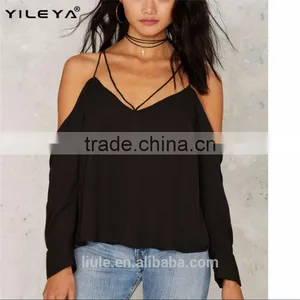 High Quality Stylish Summer Cold Shoulder Tops For Women 2016 thumbnail-1