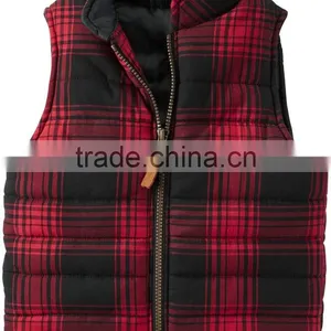 New Fashion OEM Colorblock Puffer Vest Baby Boy Clothes 2017 Wholesale Fancy Children Plaid Jacket Clothing thumbnail-2