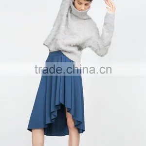 High Quality Skirt Australia Latest Design Oem Jersey Knit Ruffle Skirt for Women thumbnail-1