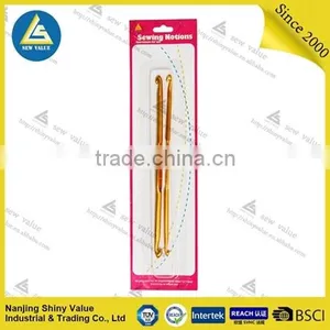 Golden Color Electroplated Custom Knitting Needle Double Side Aluminium Crochet Hook thumbnail-1