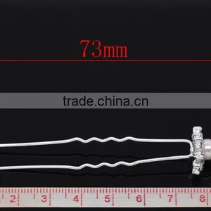 Wholesale 2-7/8" Rhinestone Flower Charm Wedding Hairpins thumbnail-2