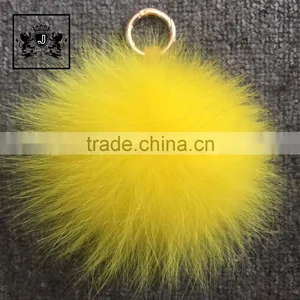 Latest Factory Pompom Ball Real Fox Fur Keychain Part thumbnail-3