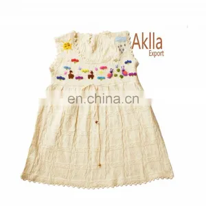 Beautiful Peruvian Cotton Woven Girls Dresses With Detailed Embroidery thumbnail-3