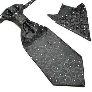 High Stitches Ivory Polyester Woven Necktie Satin Knit thumbnail-1