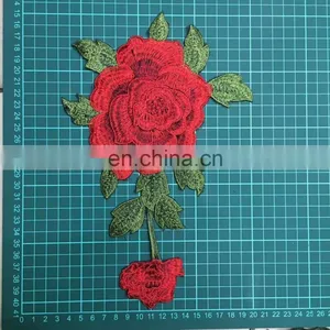 New Arrival 3D Red Flower Patch/applique Sew On/iron on thumbnail-2
