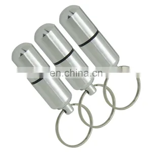 Waterproof Aluminum Medicine Pill Container Box Bottle Case Key Chain Holder thumbnail-1