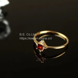 Fire Opal Clover Ring Gold Fashion Jewelry for Women thumbnail-1