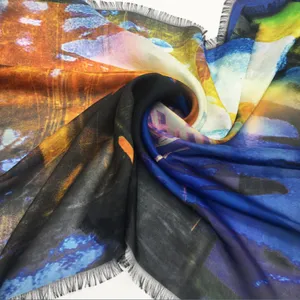 High Quality Fashionable Design Custom Logo Digital Print Silk Scarf thumbnail-4