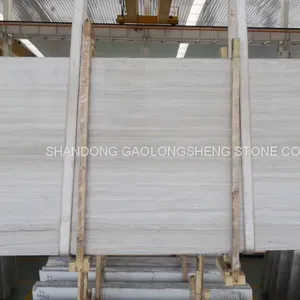 White Marble, White Wooden Marble, White Wenge Marble, White Wood Marble Slab,Grey Serpegiante Marble thumbnail-3