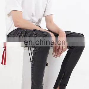 DiZNEW Black Denim D Cargo Jeans For Men thumbnail-3