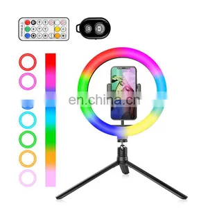 Photo LED Selfie Stick Ring Fill Light Dimmable Camera Phone Ring Lamp With Stand Tripod For Makeup Video Live Studio thumbnail-3