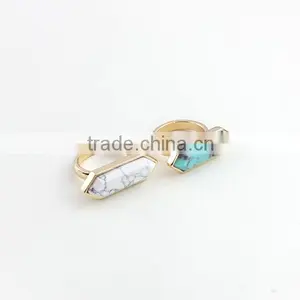 Latest Gold Ring Design Natural Stone Turquoise Ring for for Wholesale thumbnail-3