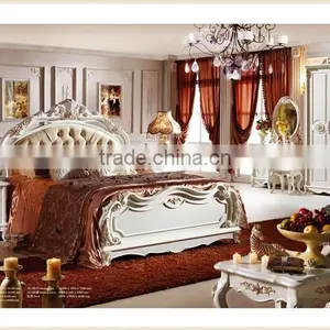 French Bed White Color,wooden Bed With Carving thumbnail-1